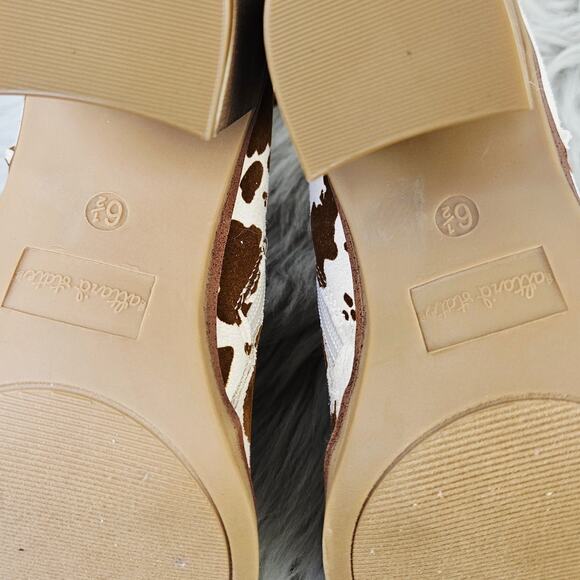 Altard State Cow Print Booties Brown White Western Ankle Boots Block Heel Sz 6.5 - Picture 12 of 14